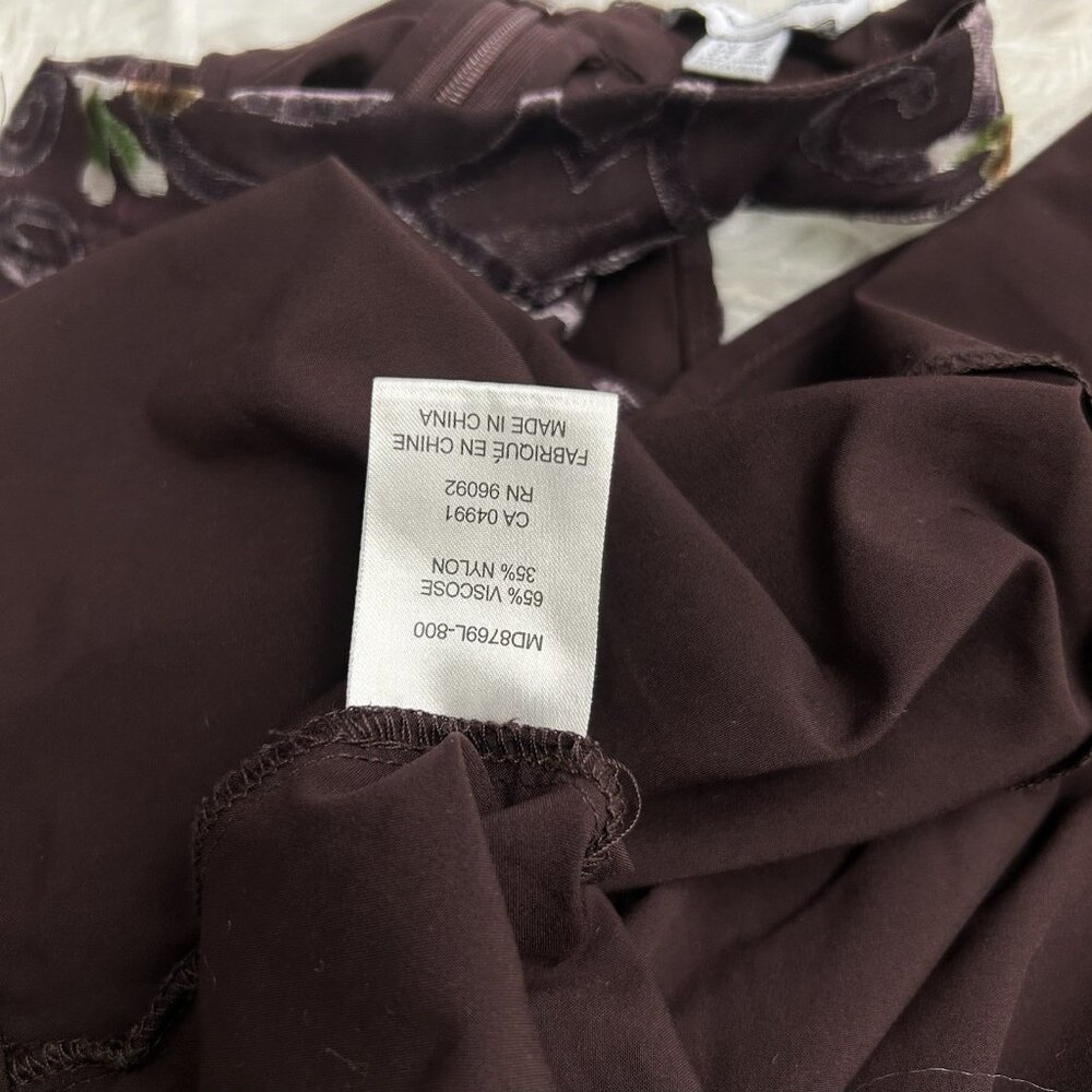 Carolina Belle Halter Dress Sz 12 Sleeveless Floral Velvet Burnout Fairy Whimsy - Picture 10 of 12